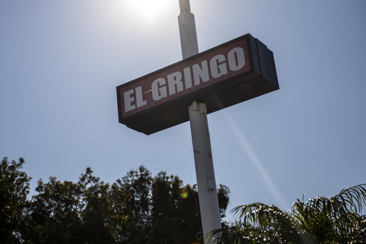 The sign of El Gringo restaurant in Manhattan Beach. 