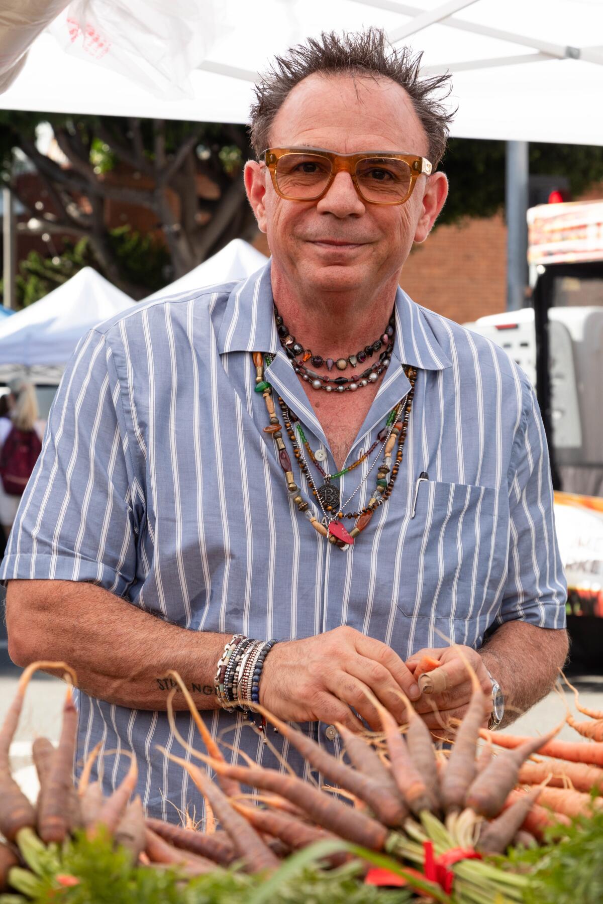 Chef Josiah Citrin at the Santa Monica Farmers Market.