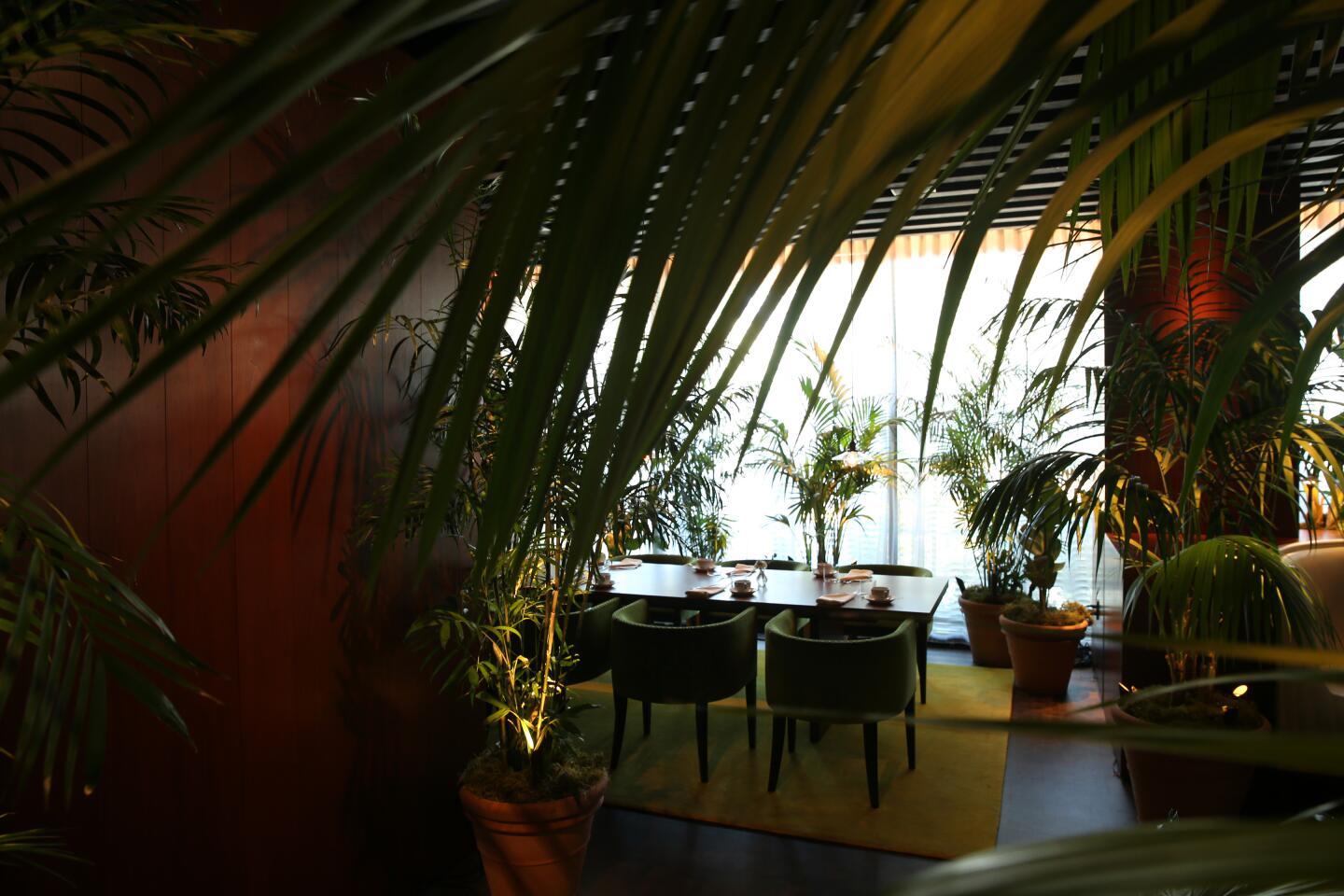 The plant-filled restaurant at the new Edition hotel in West Hollywood, Calif.