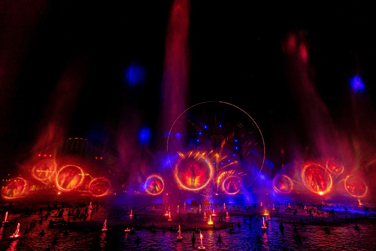 “World of Color — One,” a new water, music and lights show at Disney California Adventure