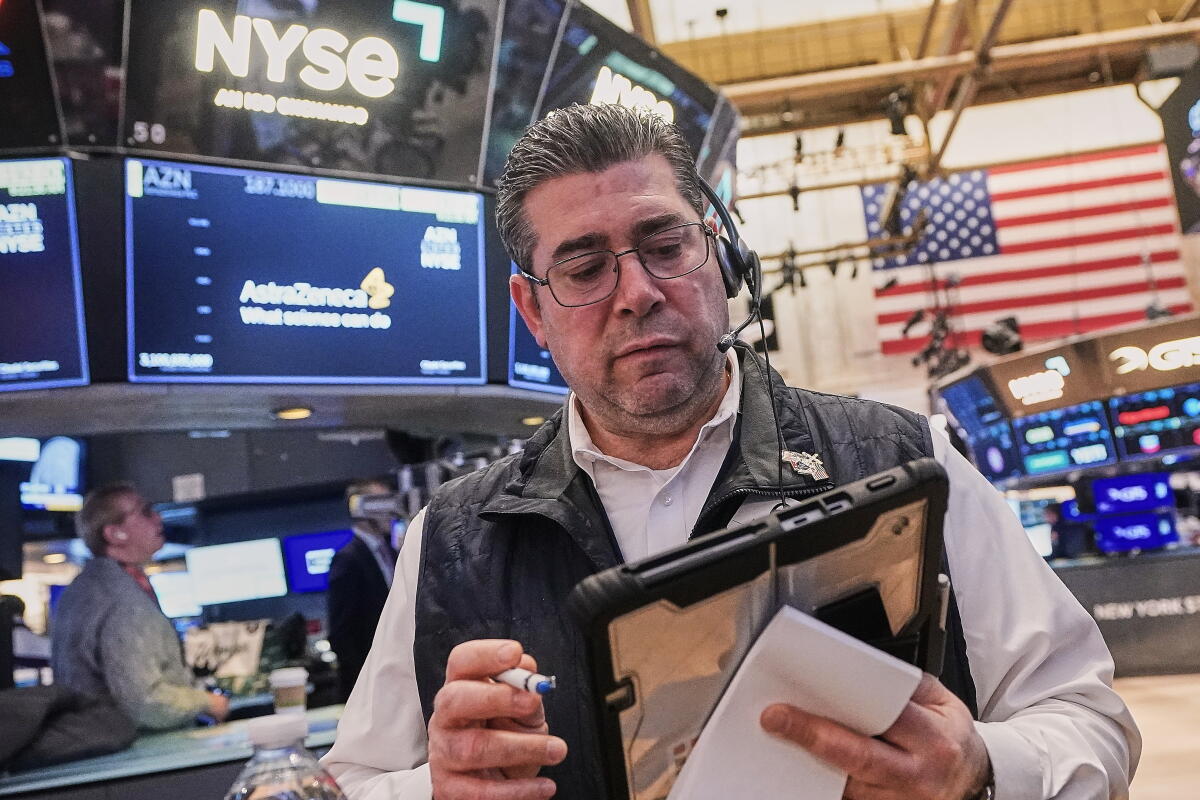 Ground Level Directory Wall Street loses ground under pressure from rising oil prices - Los ...
