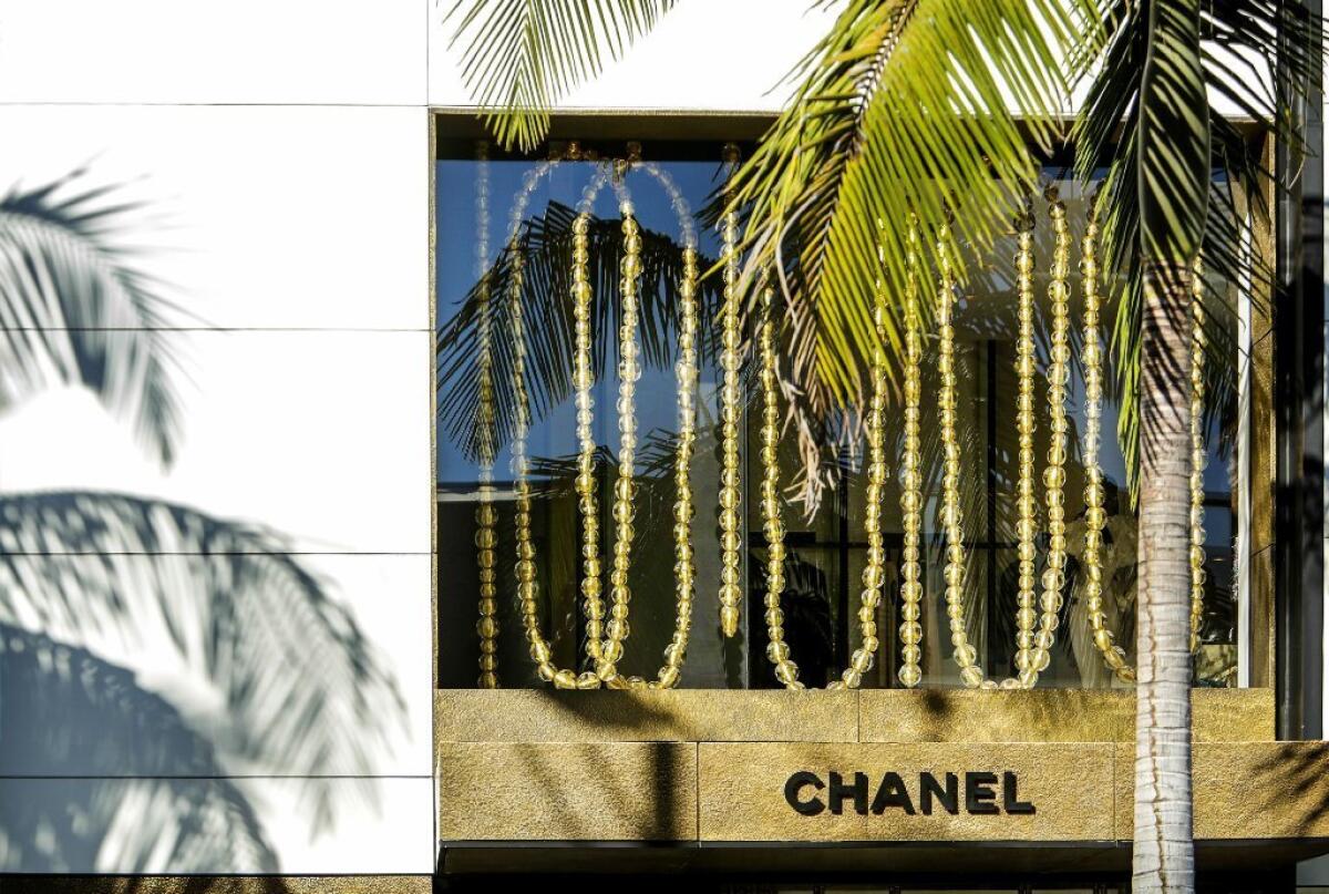 Chanel Retail Store Exterior on Rodeo Drive in Beverly Hills Stock