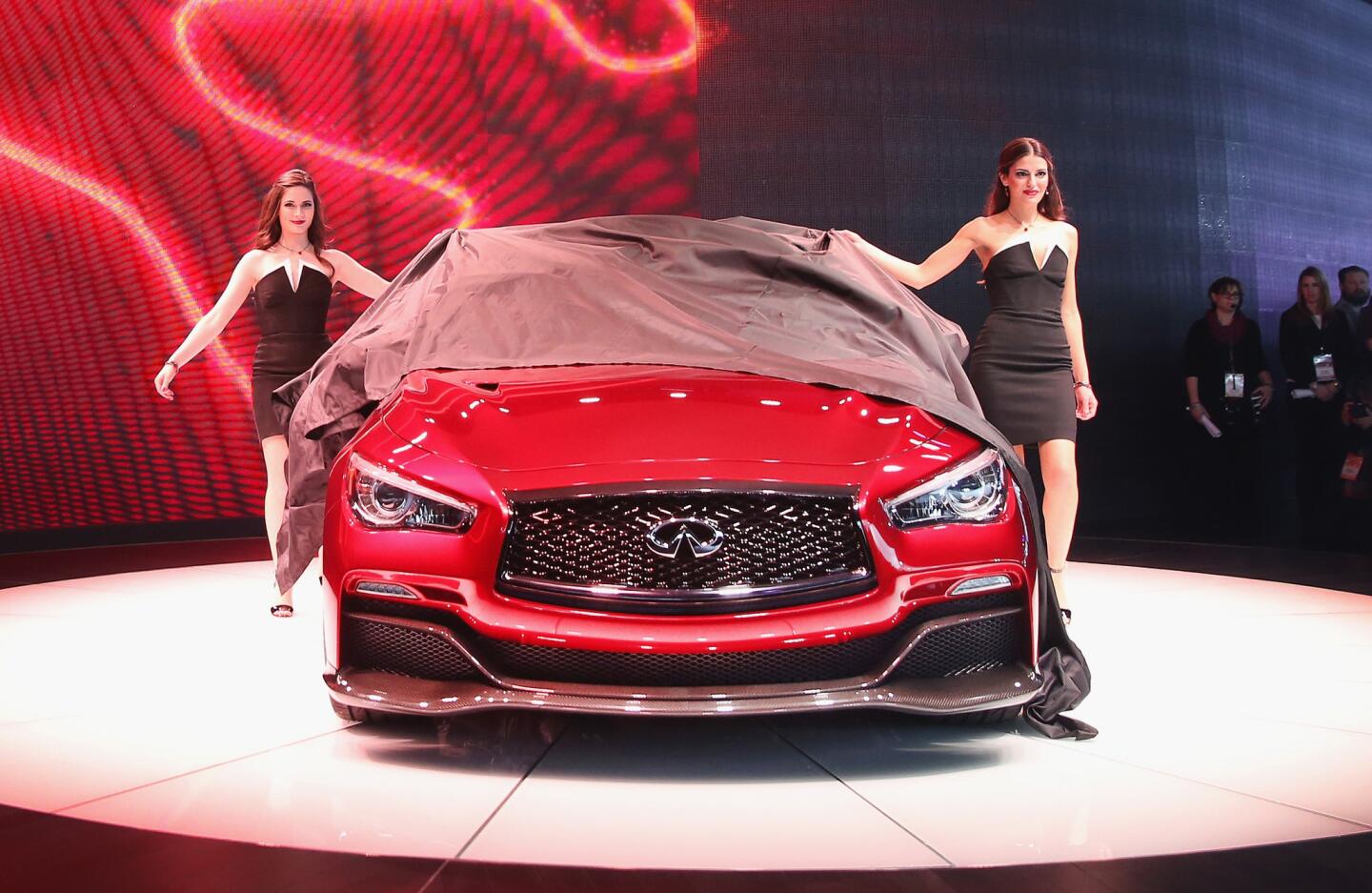 Infinity introduces the Q50 Eau Rouge concept car at the North American International Auto Show in Detroit.