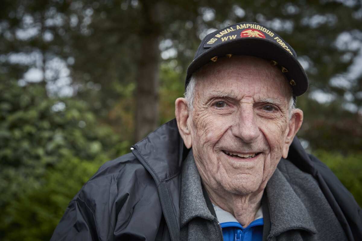 Clifford Goodall, a 93-year-old veteran from Chicago, at the American Cemetery in Normandy.