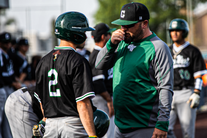 Andrew Ramos, right, becomes just the third head baseball coach in Golden West College history.