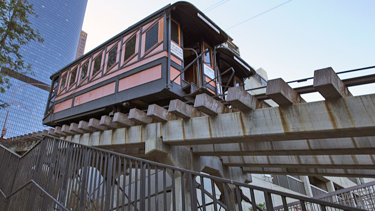 The Angels Flight railway ferries passengers up and down Bunker Hill. "Angels Flight" also is the name of a 1999 Michael Connelly novel.