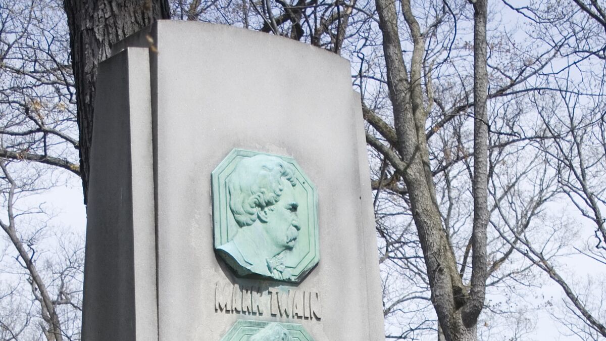 The Mark Twain plaque that mysteriously disappeared from the author's grave marker at Woodlawn Cemetery in Elmira, N.Y., is now in police custody.
