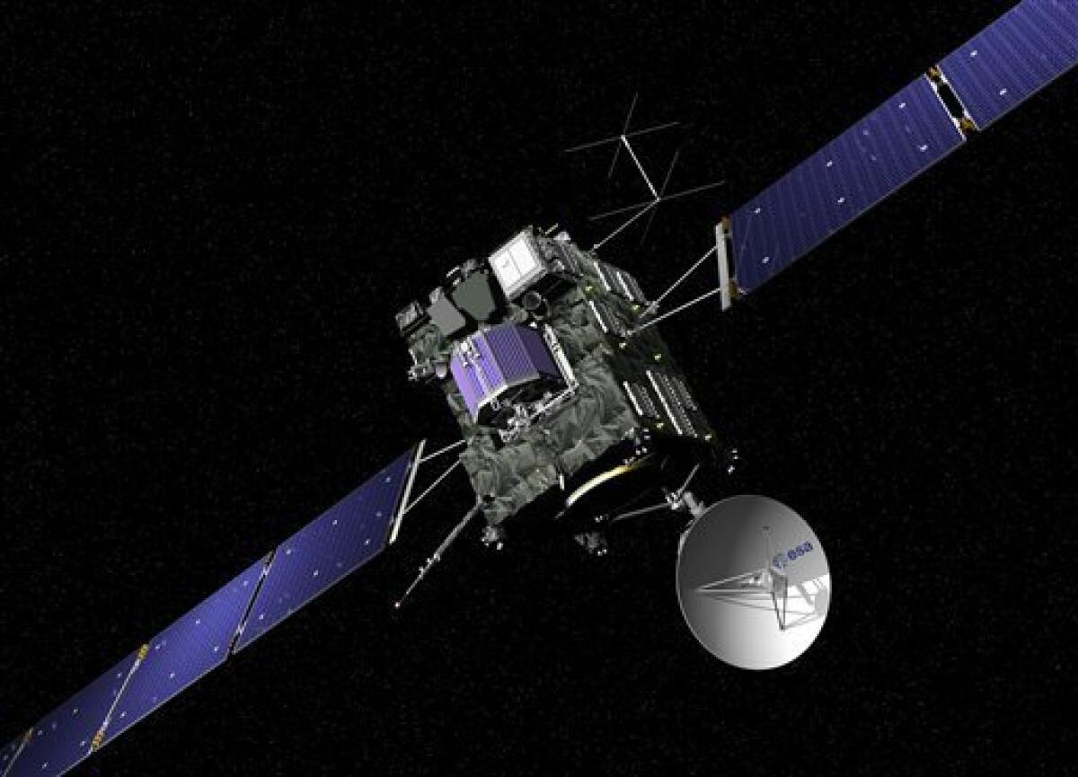Imagen del cibersitio de la Agencia Espacial Europea el 29 de septiembre de 2016 que recrea la sonda Rosetta. La sonda se estrellará contra el cometa 67P/Churyumov-Gerasimenko el 30 de septiembre de 2016.