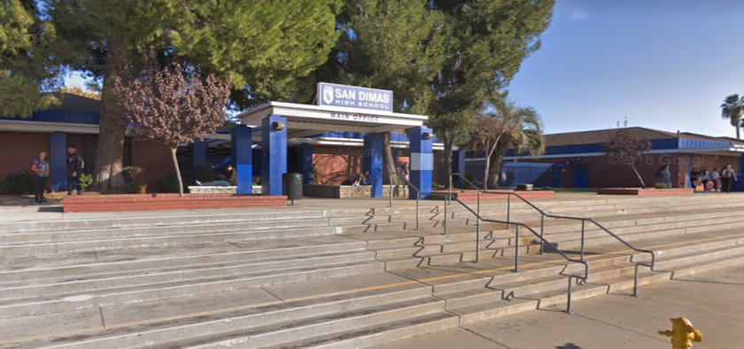 San Dimas High School is on lockdown after reports of someone with a weapon on campus.