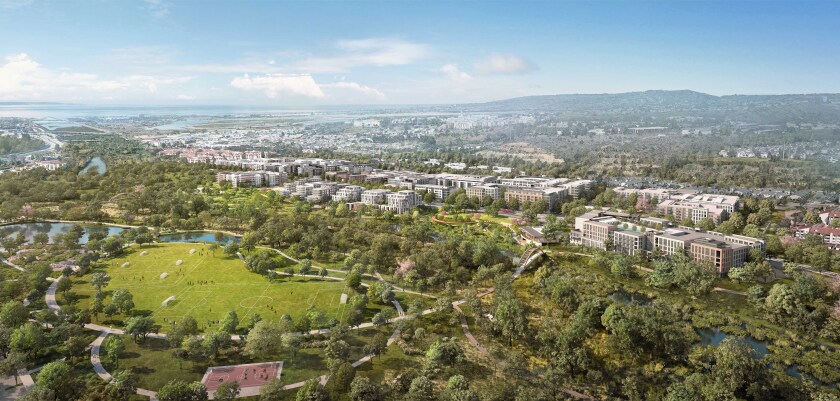The 195-acre Riverwalk project proposes to replace the existing golf course with a mix of apartments, office space, retail shops and park space between Friars Road and Hotel Circle North in Mission Valley.