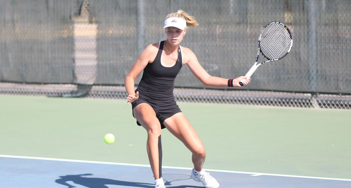 Freshman Elina Shalaev has stepped right into the CCA singles lineup.