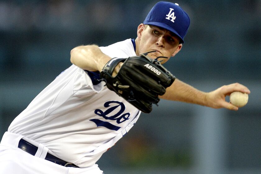 Dodgers starter Alex Wood gave up five hits and three runs in 6 1/3 innings against the Reds on Friday night.