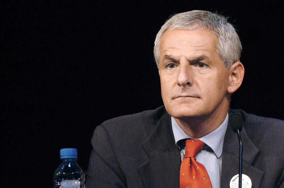 Dutch researcher Joep Lange, pictured at an AIDS conference in 2003, died aboard Malaysia Airlines Flight 17.