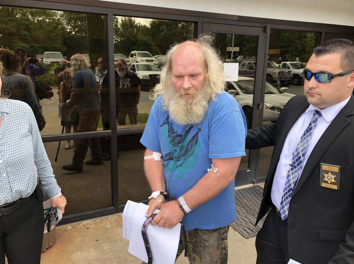 Suspect Edwin Hiatt after his arrest in Burke County, N.C. Hiatt has been charged with bludgeoning and strangling TV director Barry Crane more than three decades ago. The FBI arrested Hiatt after DNA evidence linked him to the 1985 killing in Los Angeles.