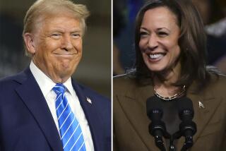 Left:  former President Donald Trump; Right: Vice President Kamala Harris 