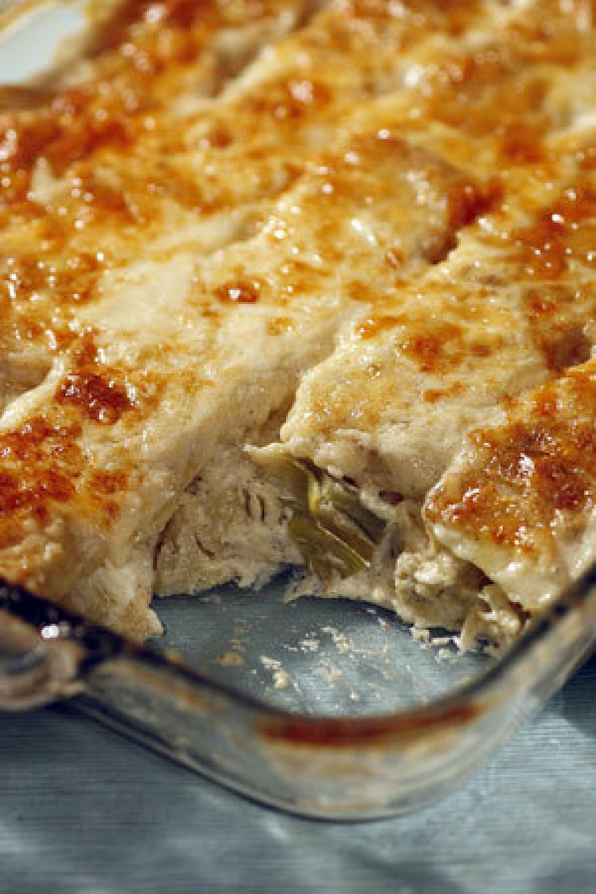 Artichoke and potato gratin.