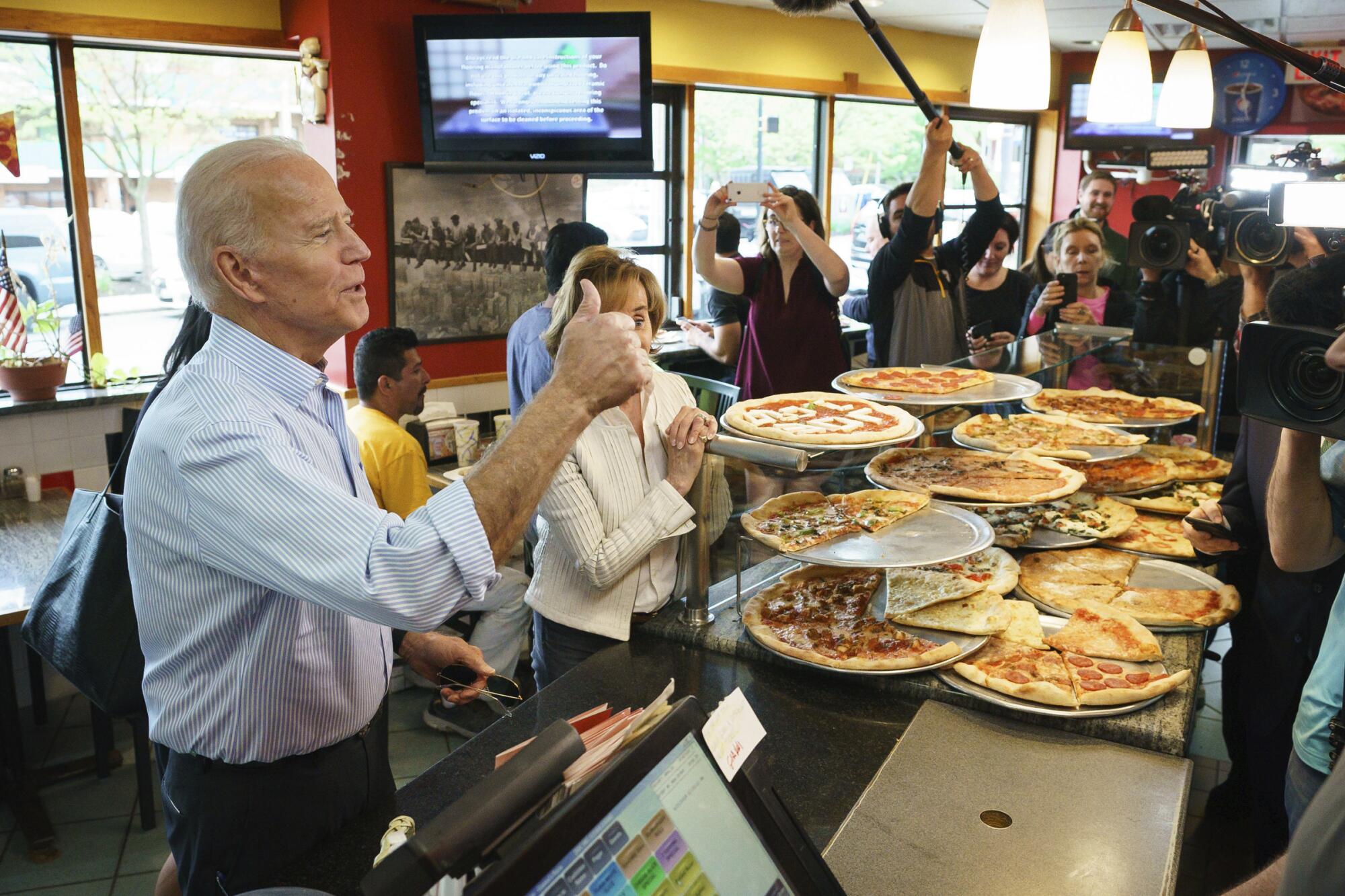 Joe Biden visits Gianni's Pizza in Wilmington, Del.