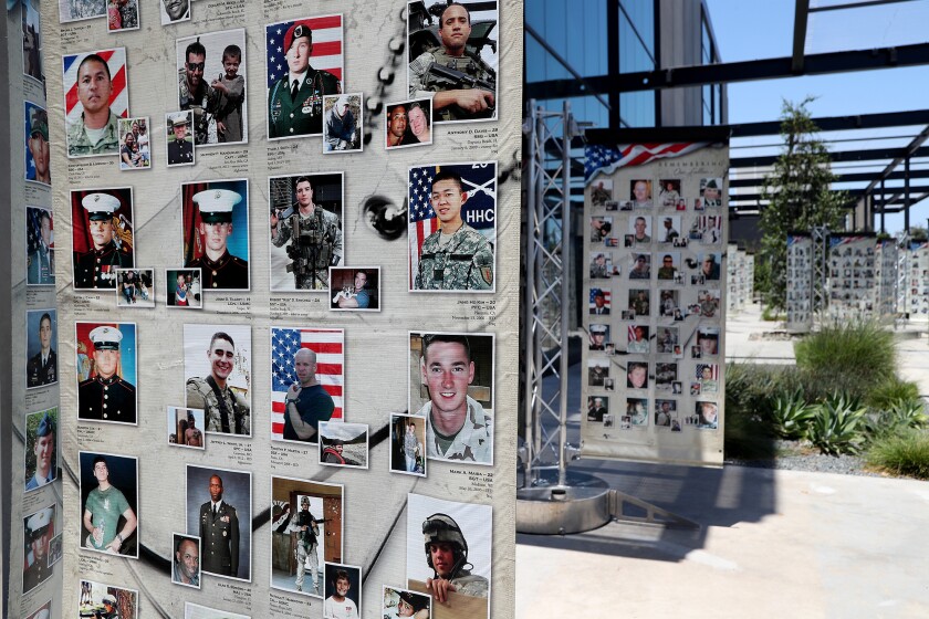 "Remembering Our Fallen," a traveling photo exhibition at Anduril on Wednesday in Costa Mesa. 