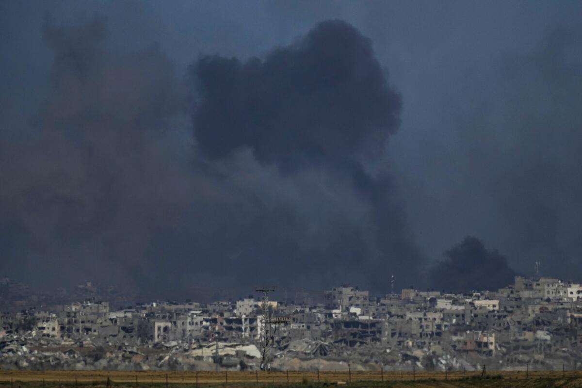 Smoke rises over Gaza.