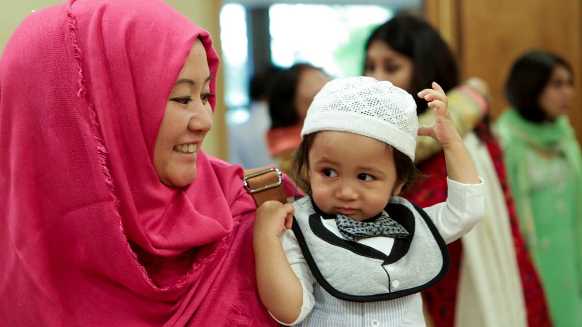 About 500,000 Muslims live in Southern California. Above, worshippers at Middle Ground Muslim Center.