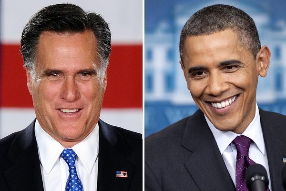 Gallup's inaugural tracking poll shows Mitt Romney, left, with a 47% to 45% lead over President Obama among registered voters nationwide.