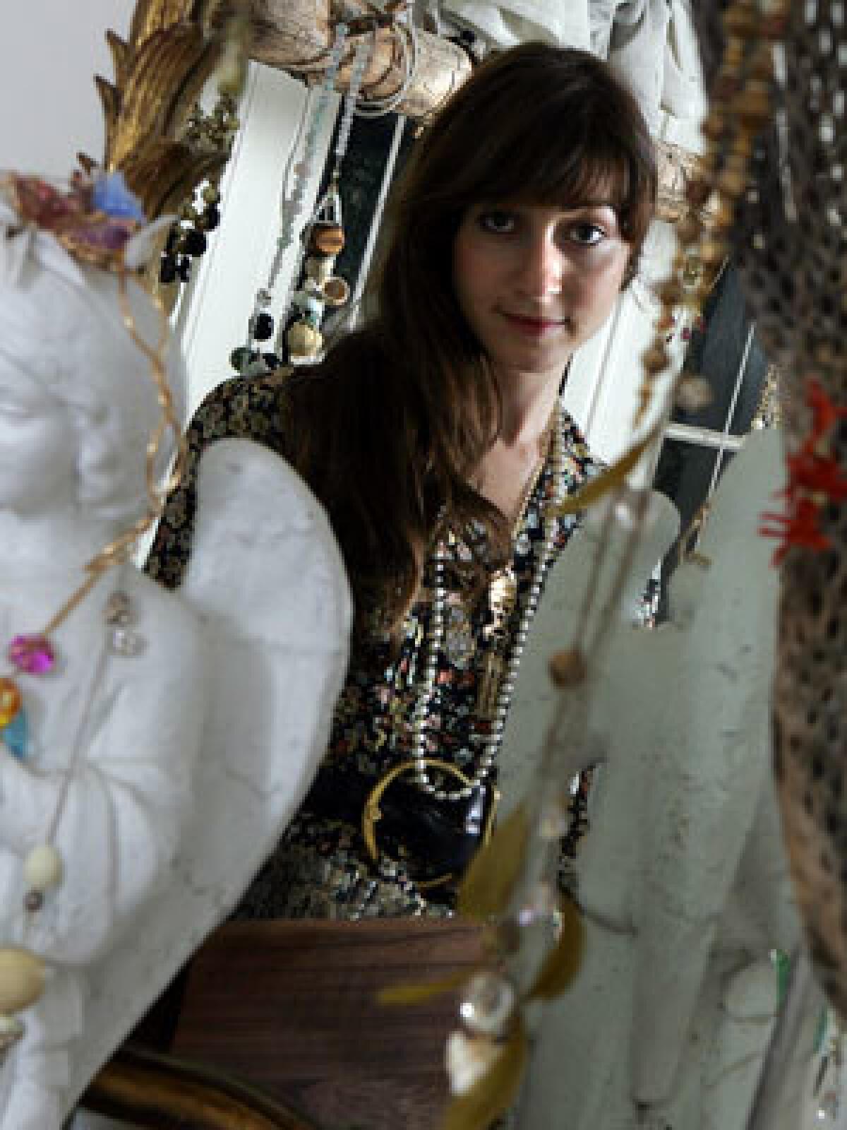 CRYSTAL PALACE: In her Los Feliz home, Sonia Boyajian, above, fashions jewelry that is both delicate and sculptural.