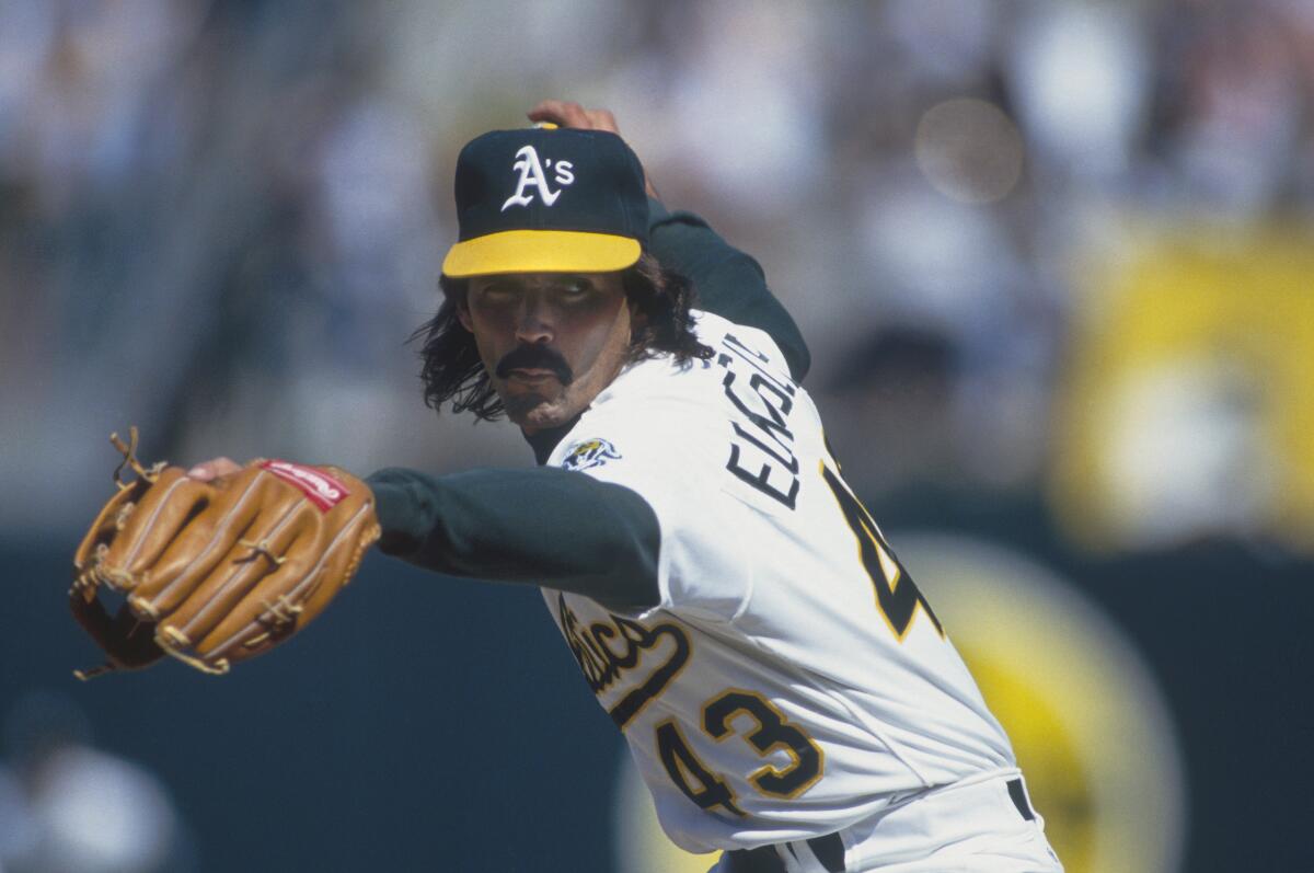 Oakland Athletics pitcher Dennis Eckersley in the 1980s.