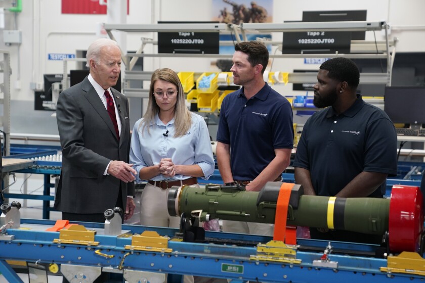 Biden visits Lockheed plant as weapons stockpile strained - The San Diego  Union-Tribune