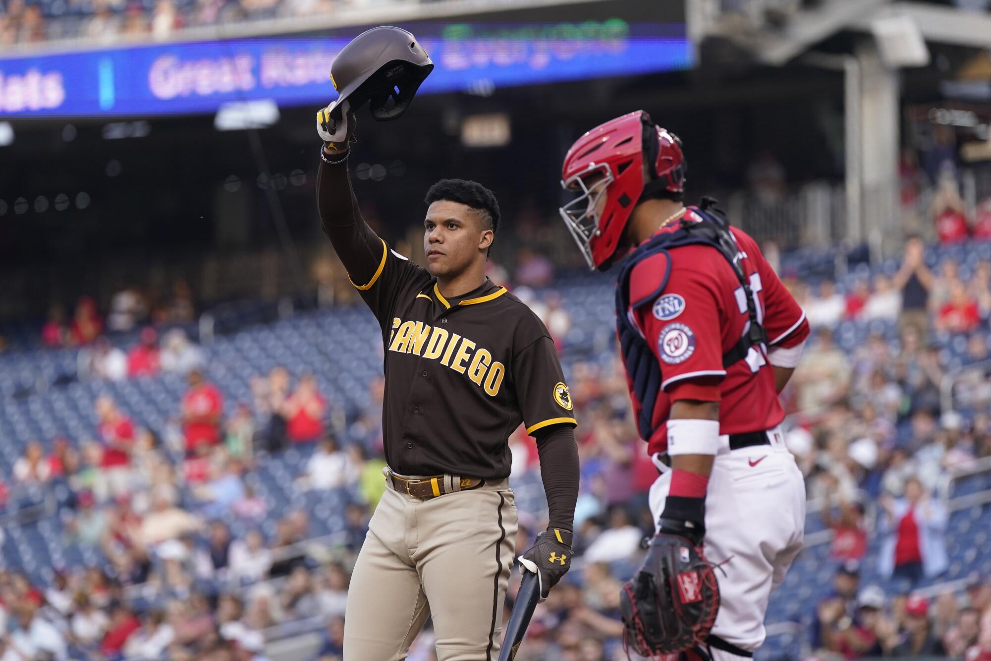 Juan Soto hits first home run with San Diego Padres since being traded from  Washington Nationals