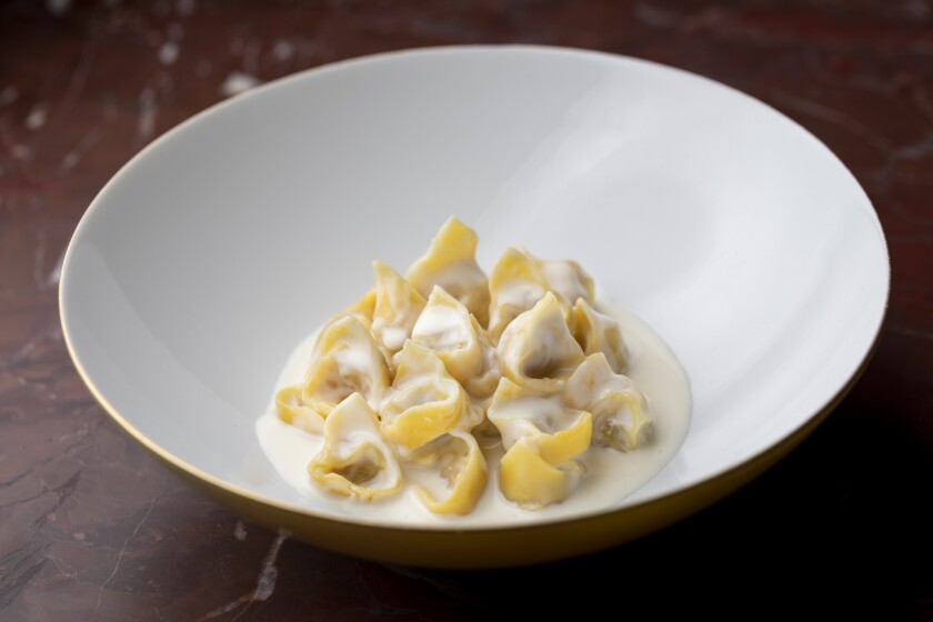 Tortellini with Parmigiano Reggiano cream from Gucci Osteria da Massimo Bottura.