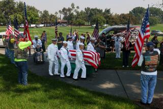 Riverside, CA, Monday, September 9, 2024 - Everett Titterington, a native of Milford, Iowa, who died aboard the USS Oklahoma during the Dec. 7, 1941 attack on Pearl Harbor, is memorialized with a burial at Riverside National Cemetery. (Robert Gauthier/Los Angeles Times)