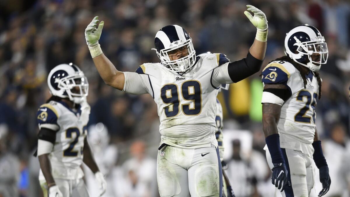 Rams defensive tackle Aaron Donald (99) signed a contract extension over the offseason.