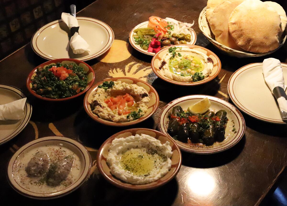 Traditional middle eastern mezze (appetizers) is served after fasting for Ramadan. (Photo by James Carbone)
