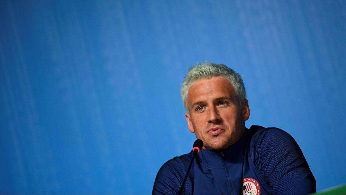 Ryan Lochte at an August 3, 2016, press conference in advance of the Rio Olympics, has lost several longtime sponsors.