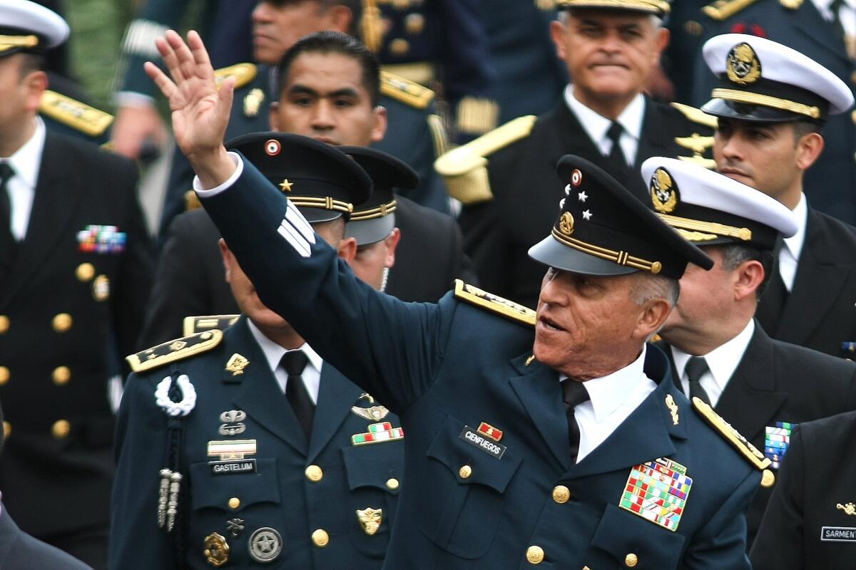 El exministro de la Defensa general, Salvador Cienfuegos, durante un acto protocolario