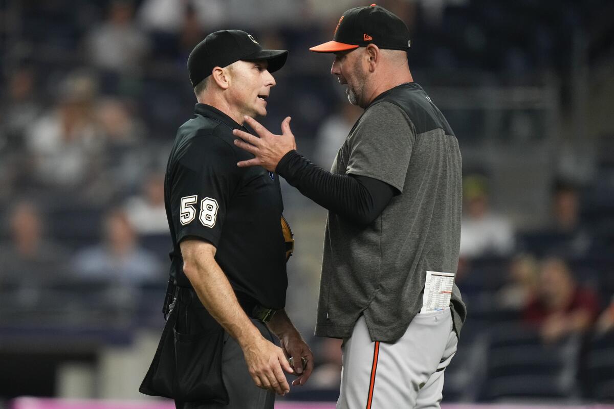 Baltimore's Hyde says ejection in blowout was his first `up two