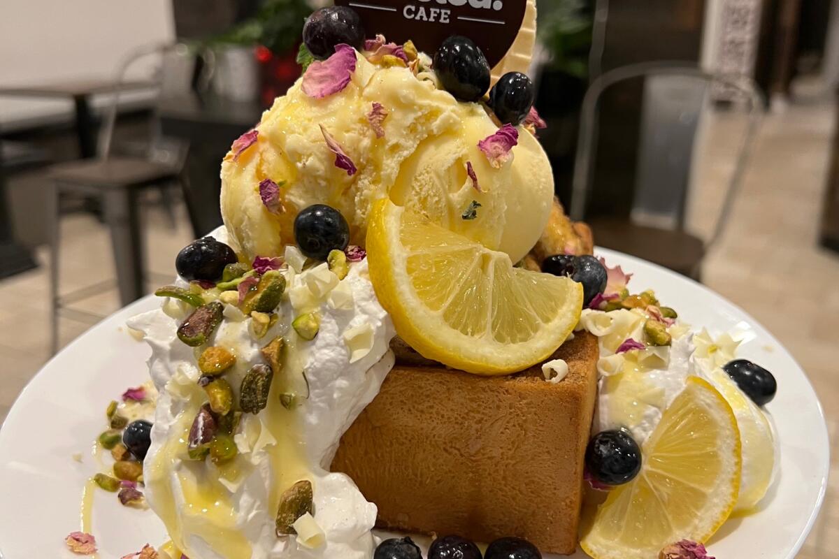 The saffron and rose toast tower from Toasted Cafe.