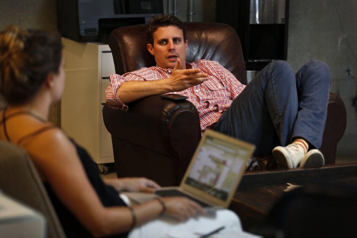 Dollar Shave Club founder Mike Dubin at the company's headquarters in Marina del Rey.