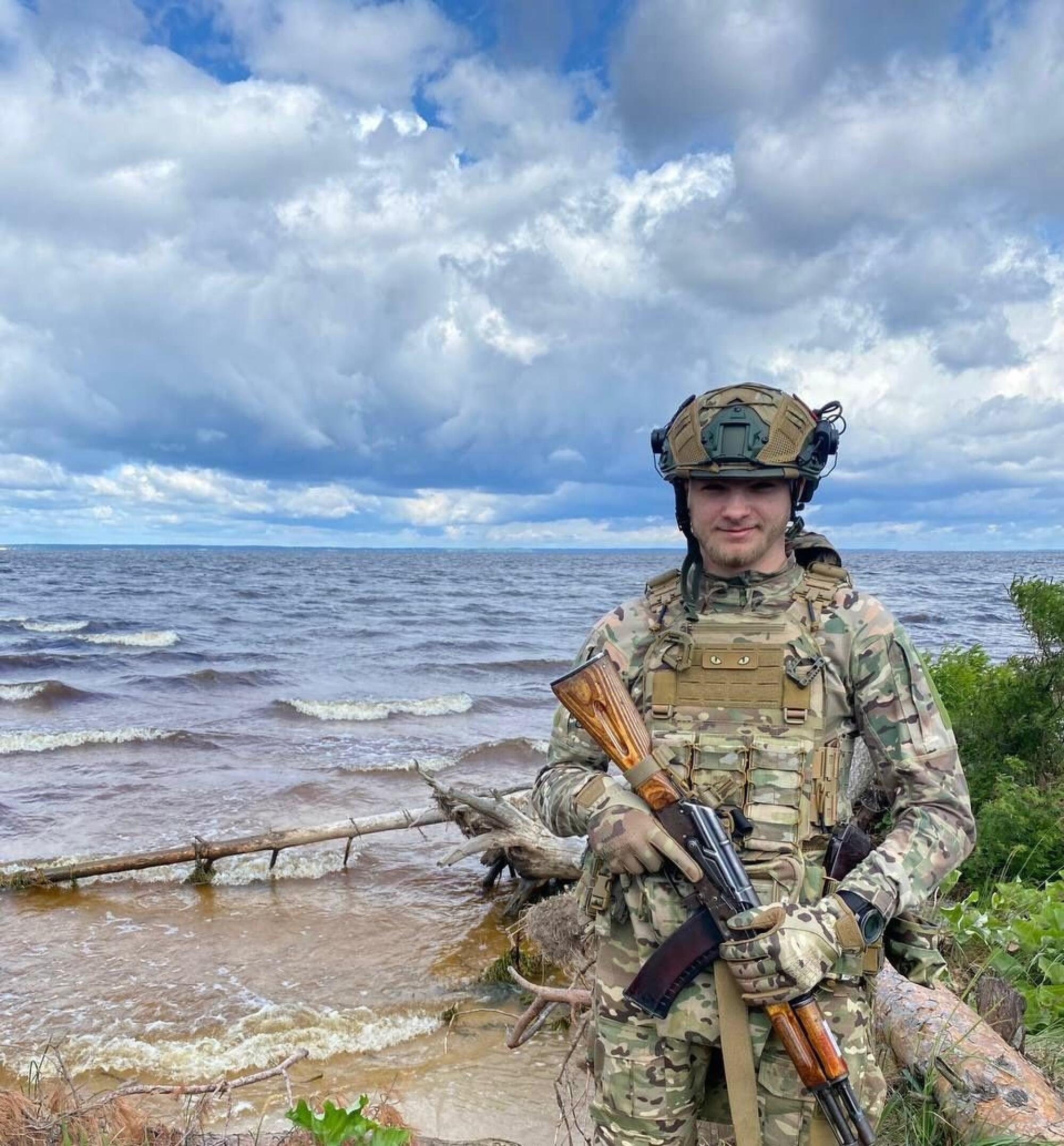 Oleksandr Kovalchuk during his stay in the 12th Azov Special Forces Brigade of the Ukrainian National Guard.