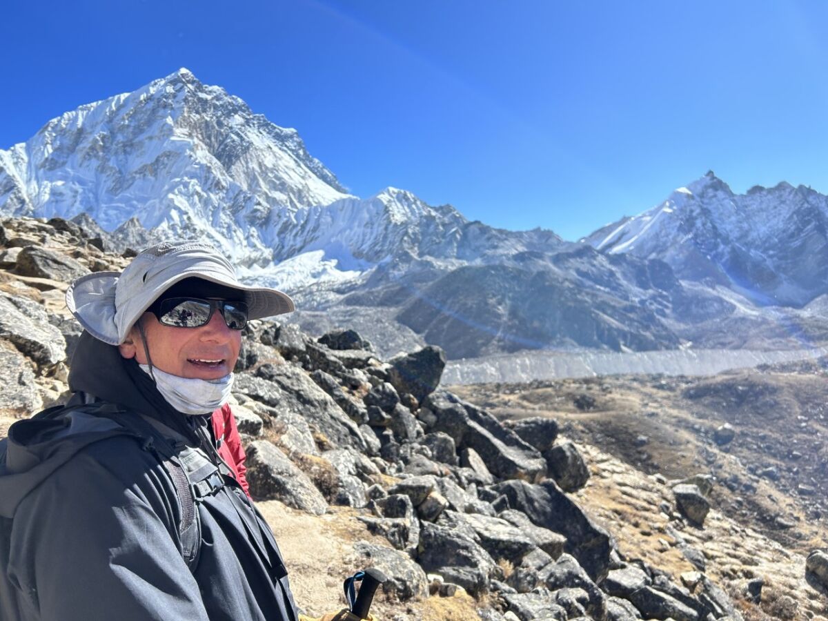 Dr. John Montague on his Mt. Everest Base Camp trip.