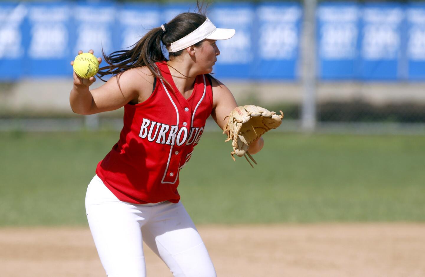 Photo Gallery: Burroughs High School softball breaks game wide open vs. Crescenta Valley High School at top of fifth inning