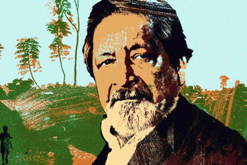 Illustration of the author V.S. Naipaul to go with the review of his book, 'The Masque of Africa.'