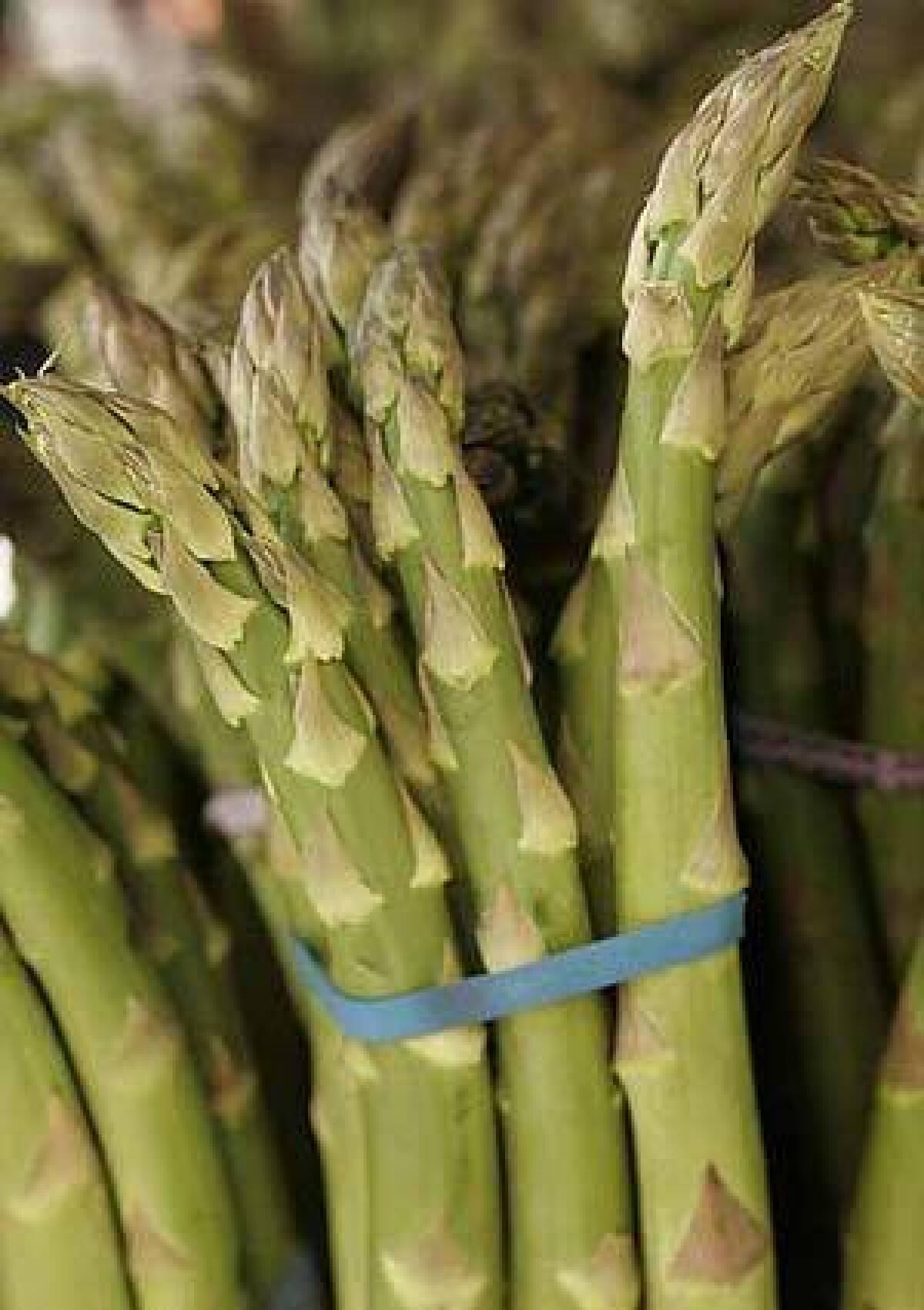 SEASONAL: Jumbo asparagus at the Santa Monica farmers market.