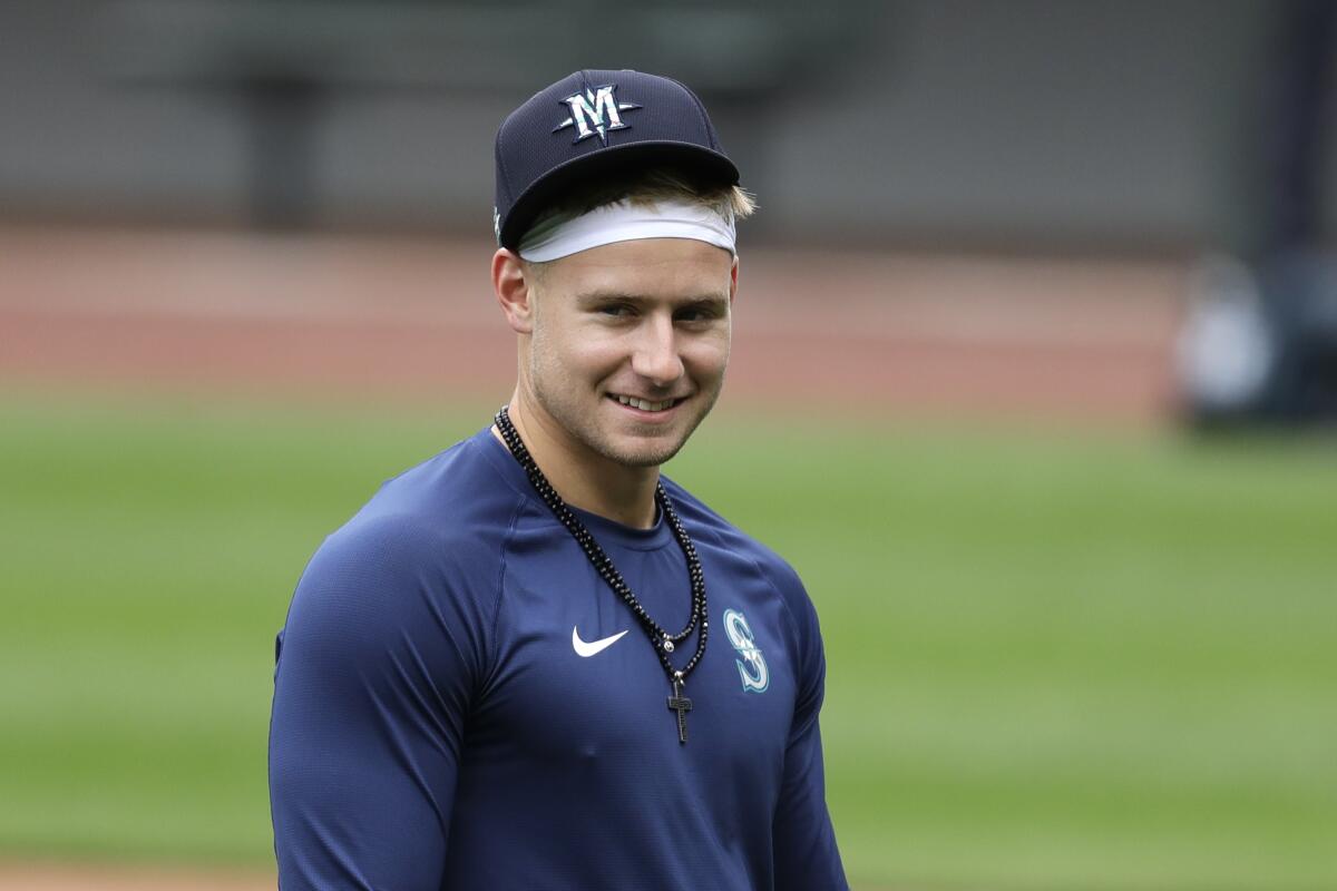 Jarred Kelenic in the Mariners Jersey