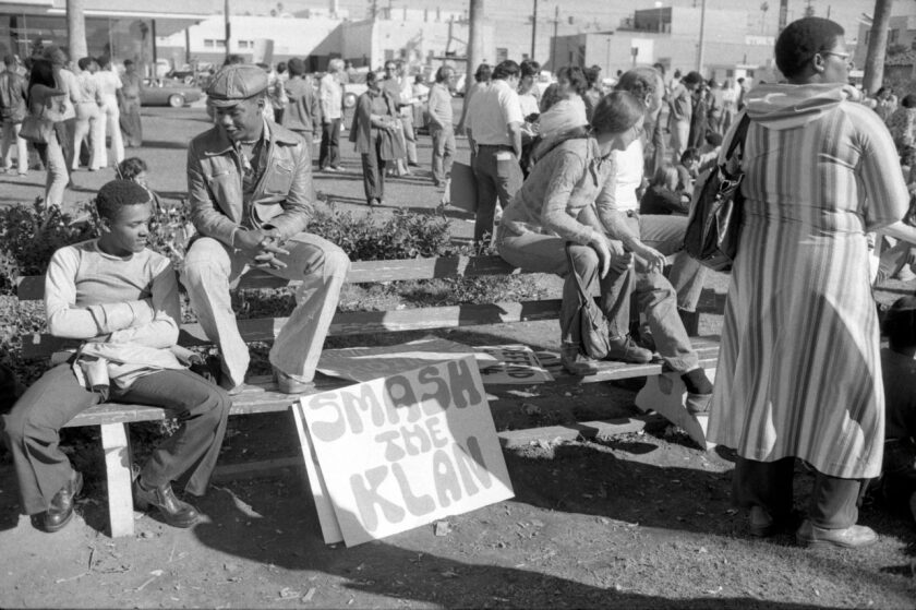 An anti-Ku Klux Klan rally in 1976.