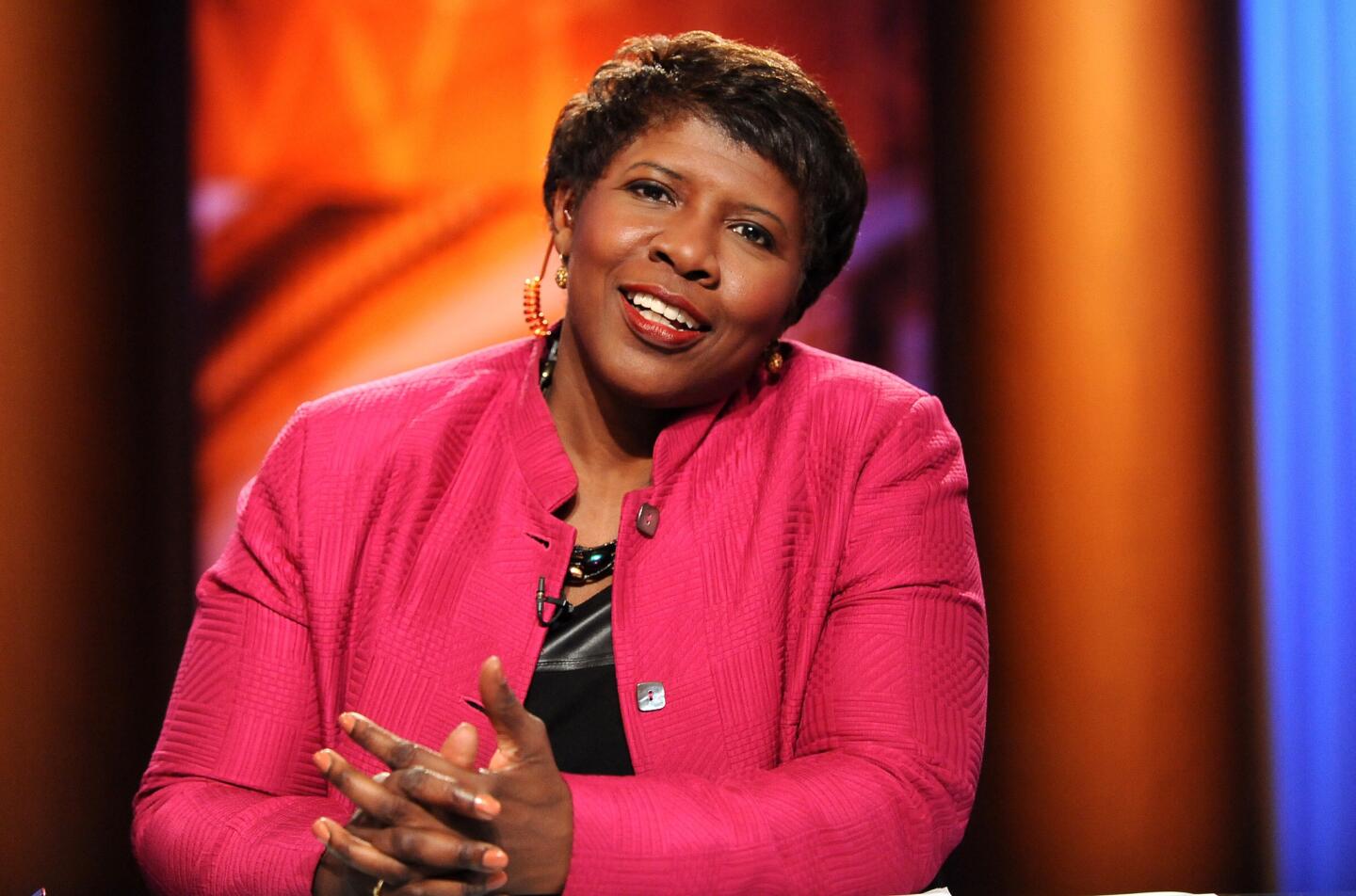 Shown is Gwen Ifill (former Evening Sun employee) in the WETA studios. Photo is to accompany her essay in the Sun Magazine celebrating the 175th anniversary of the newspaper.