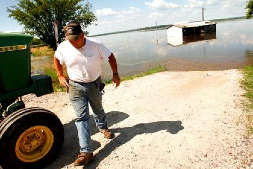 Bill Hunter's family has 1,000 acres under water at their farm in Annada, Mo. "We went from drought to this," Hunter said. "It's a mess."