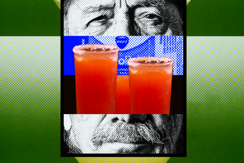 Images of Edward James Olmos, a margarita, a michelada 