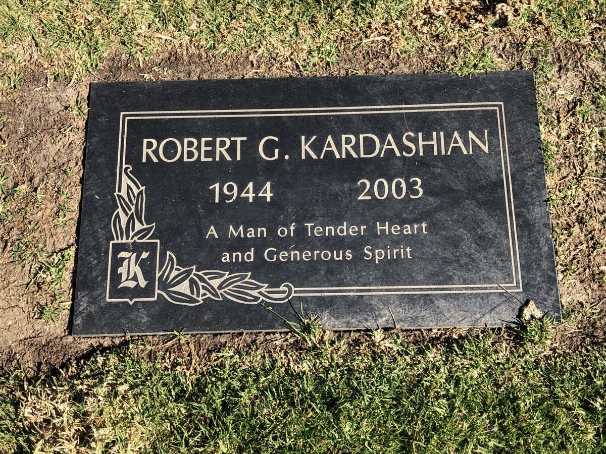 A marker for the late lawyer Robert Kardashian.