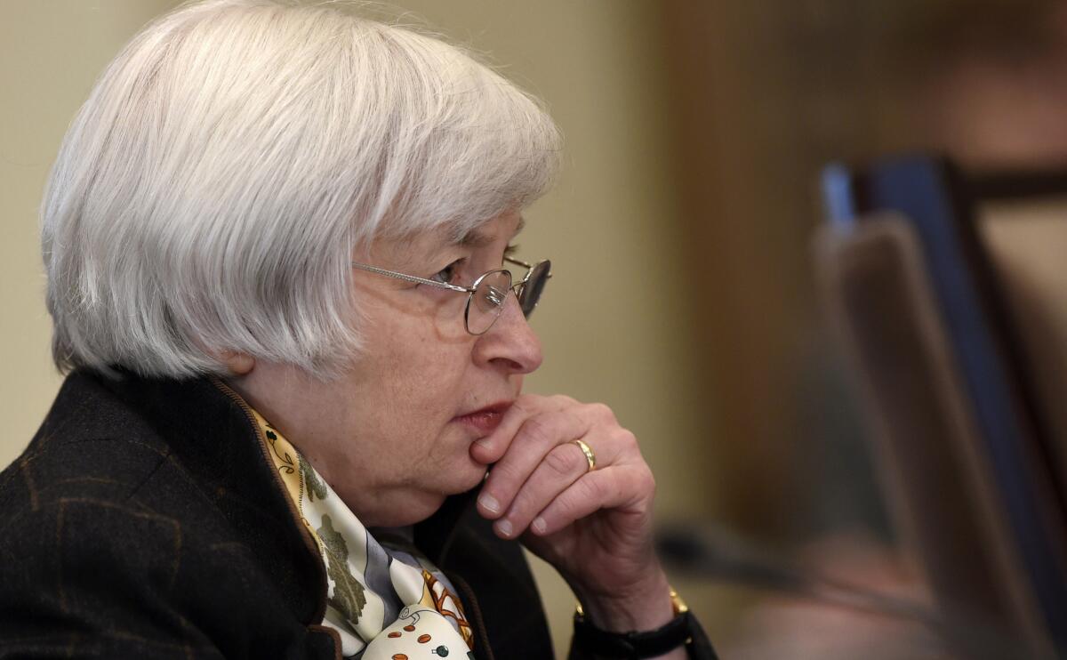 Federal Reserve Chairwoman Janet L. Yellen at a Fed Board of Governors meeting in Washington on Dec. 9.